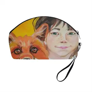 Little Girl With A Fox Curved Makeup Bag