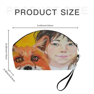 Little Girl With A Fox Curved Makeup Bag