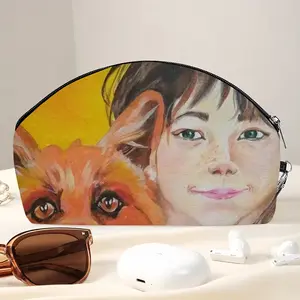 Little Girl With A Fox Curved Makeup Bag