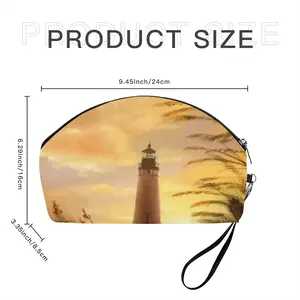 The Lighthouses Light Outside Curved Makeup Bag