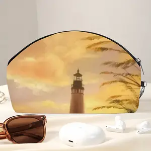 The Lighthouses Light Outside Curved Makeup Bag