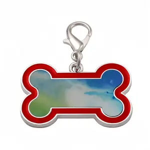 Waves Of Grass Right Panel Dog Bone Keychain