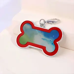 Waves Of Grass Right Panel Dog Bone Keychain