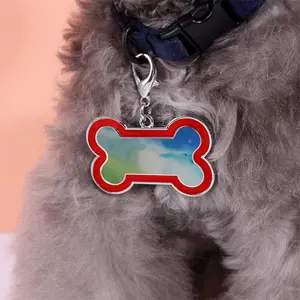 Waves Of Grass Right Panel Dog Bone Keychain