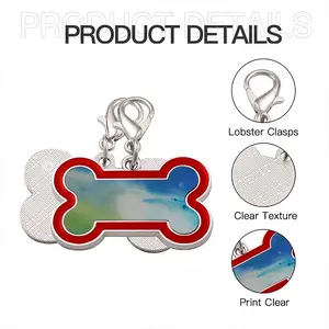 Waves Of Grass Right Panel Dog Bone Keychain