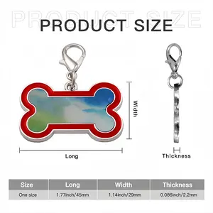 Waves Of Grass Right Panel Dog Bone Keychain