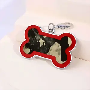 Silver Series Blob Dog Bone Keychain