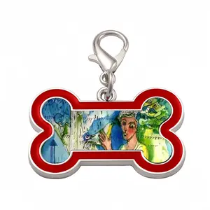 Boy With Bird Dog Bone Keychain