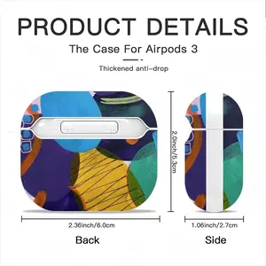 Blue And Green Modern Airpods 3 Case (Hard Shell, White)