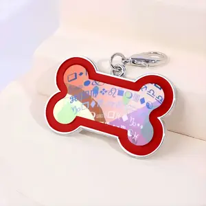 Swimming Girl Dog Bone Keychain