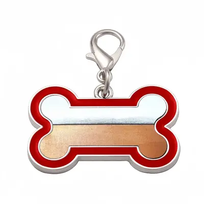 Black And White Over Copper Dog Bone Keychain