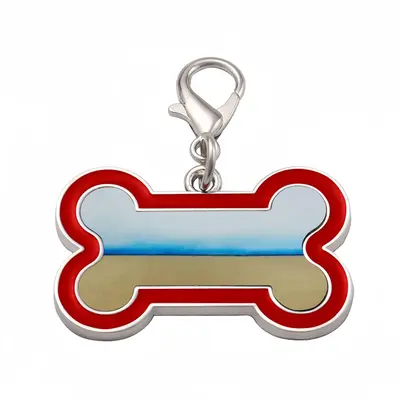 Blue Line With Gold Dog Bone Keychain