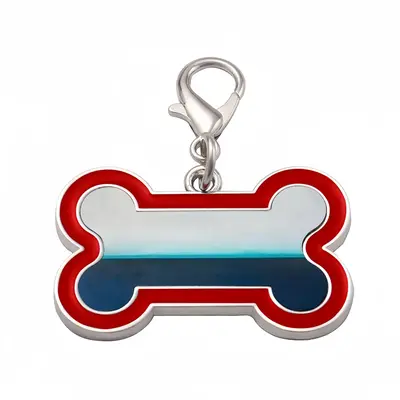 Charcoal White Teal Series 3 Dog Bone Keychain