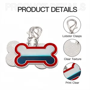 Charcoal White Teal Series 3 Dog Bone Keychain