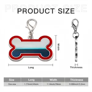 Charcoal White Teal Series 3 Dog Bone Keychain