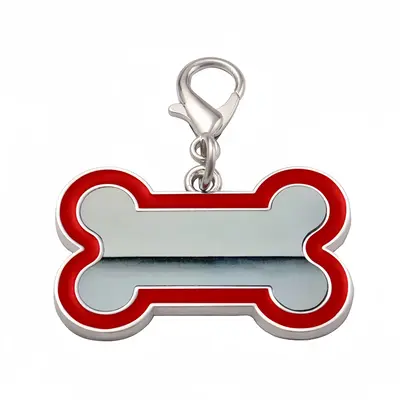 Charcoal White No 1 Series 4 Dog Bone Keychain