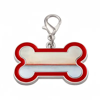 White Orange Series 3 Dog Bone Keychain