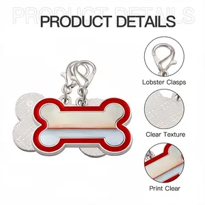 White Orange Series 3 Dog Bone Keychain