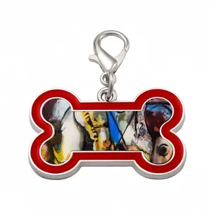 Jumping Dog Bone Keychain