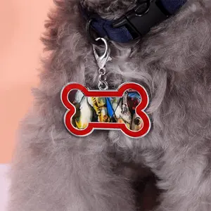 Jumping Dog Bone Keychain