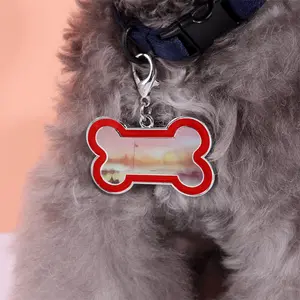 The Boat And Sunset Dog Bone Keychain