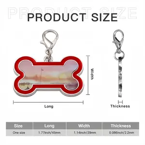 The Boat And Sunset Dog Bone Keychain