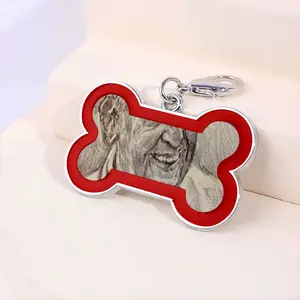 Pope Francis Portrait Dog Bone Keychain