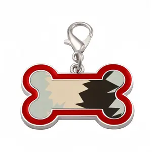 Girl In A Black Dress Dog Bone Keychain