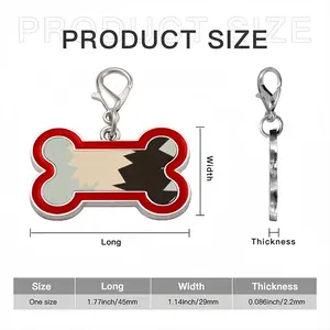 Girl In A Black Dress Dog Bone Keychain