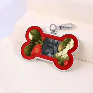 Major Strawberry Dog Bone Keychain