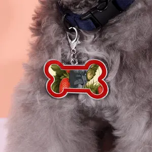 Major Strawberry Dog Bone Keychain