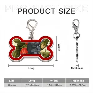 Major Strawberry Dog Bone Keychain