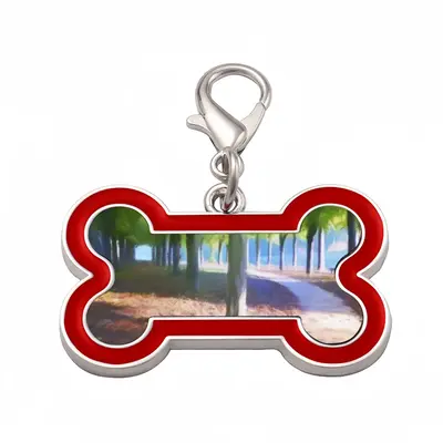 Waterfront Trees Alley Dog Bone Keychain