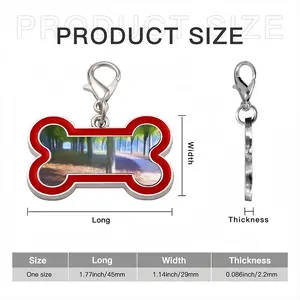 Waterfront Trees Alley Dog Bone Keychain