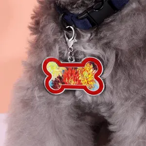 “Oriental Motif” Dog Bone Keychain