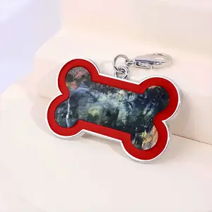 Sunrise Over The Blue Mountains Dog Bone Keychain