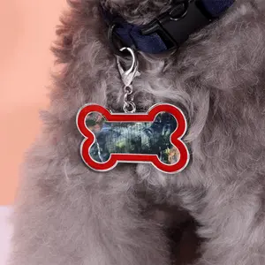 Sunrise Over The Blue Mountains Dog Bone Keychain