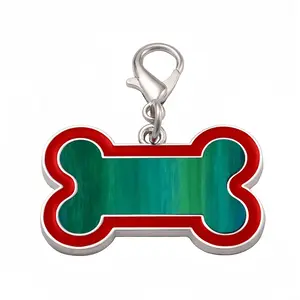 Emerald And Blue Ii Dog Bone Keychain