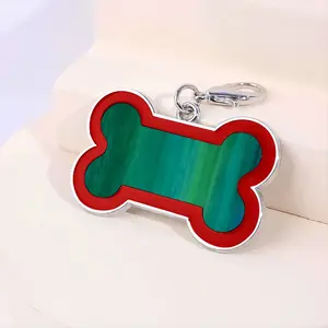 Emerald And Blue Ii Dog Bone Keychain