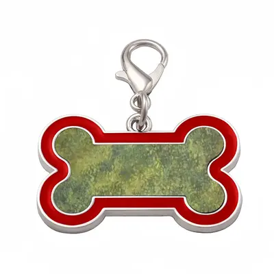 Hammered Green Dog Bone Keychain