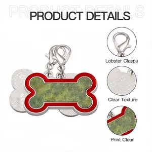 Hammered Green Dog Bone Keychain