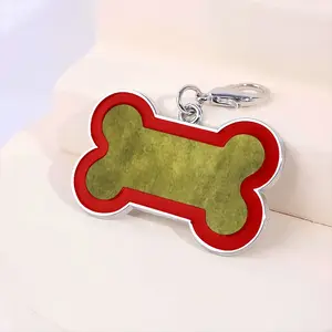 Asparagus Abstract Dog Bone Keychain