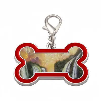 Among The Waterfalls Dog Bone Keychain