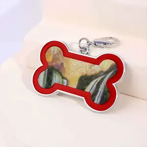 Among The Waterfalls Dog Bone Keychain