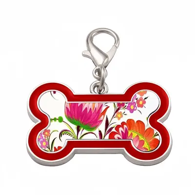 Three Flowers Of Joy Dog Bone Keychain