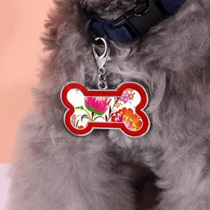 Three Flowers Of Joy Dog Bone Keychain