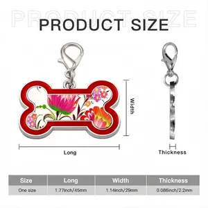 Three Flowers Of Joy Dog Bone Keychain