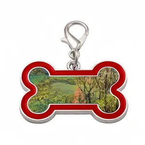 Mountains Landscape Dog Bone Keychain