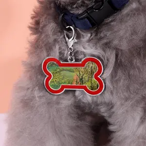 Mountains Landscape Dog Bone Keychain