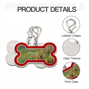 Mountains Landscape Dog Bone Keychain